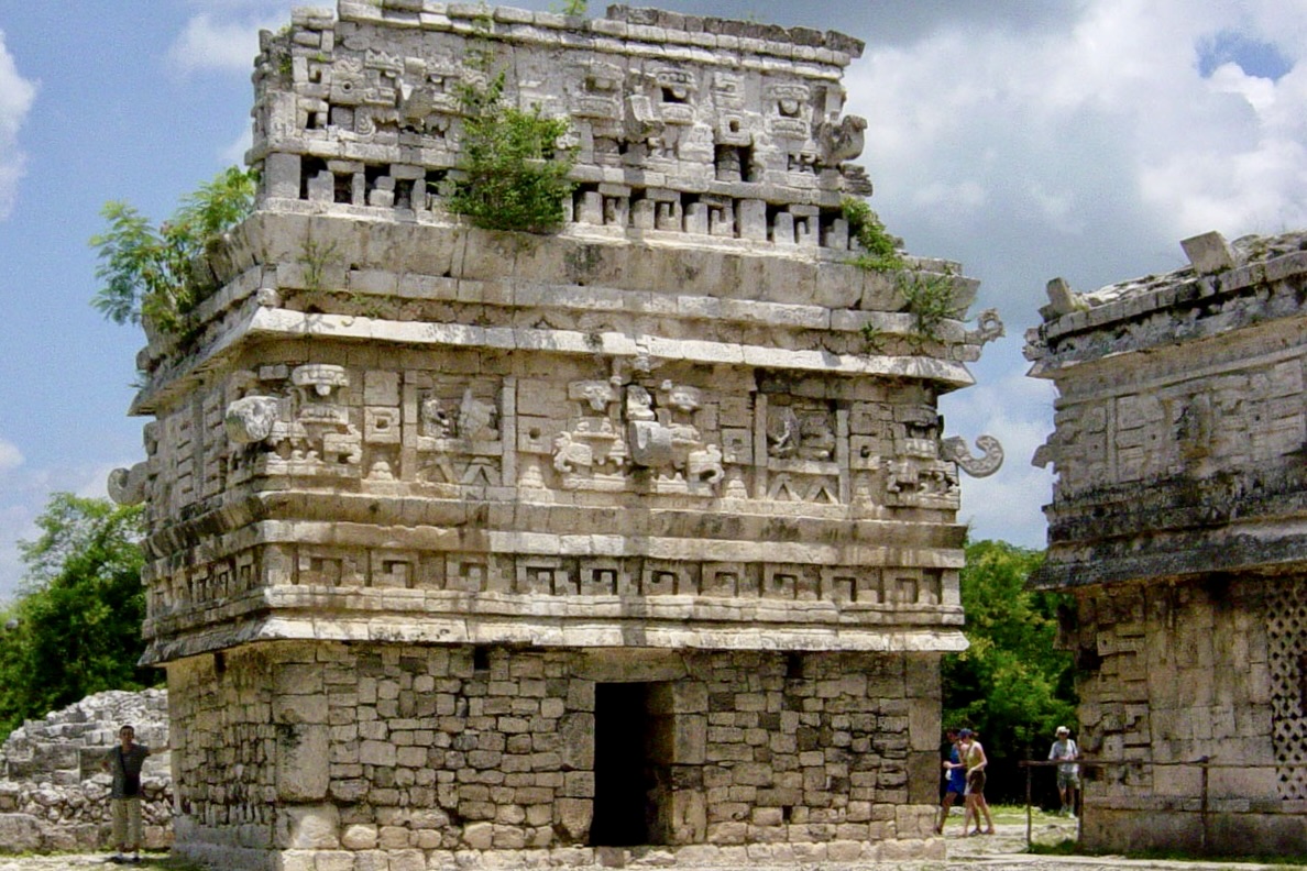 The facades of the structures in the Nunnery, or Las Monjas, are among the most elaborate in Chichén Itzá