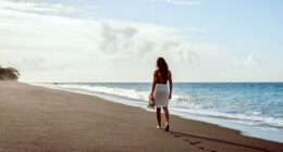 Alila Mayakoba woman walking on beach New Five-Star Hotels in Riviera Maya