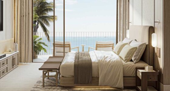 Ritz-Carlton Riviera Maya bedroom facing beach