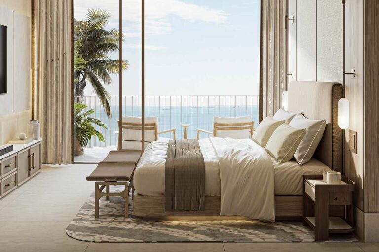 Ritz-Carlton Riviera Maya bedroom facing beach