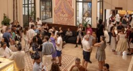 Art at Tulum Country Club as people gathered to review art event