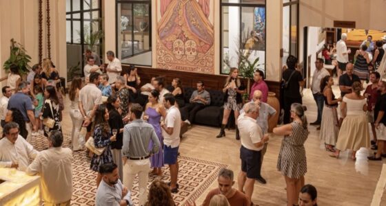 Art at Tulum Country Club as people gathered to review art event