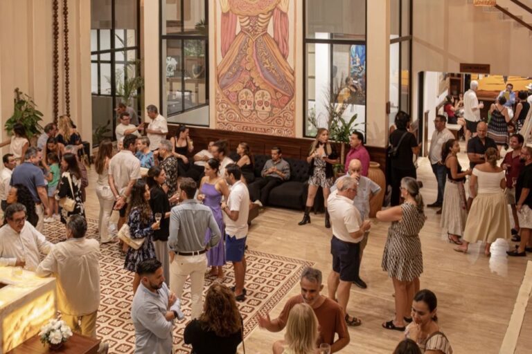 Art at Tulum Country Club as people gathered to review art event